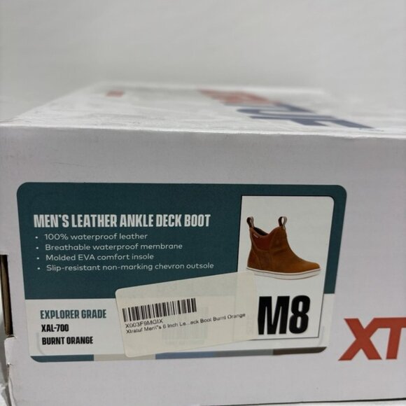 Xtratuf Men’s Leather Ankle Deck Boots Burnt Orange, Size 8 M main image 5